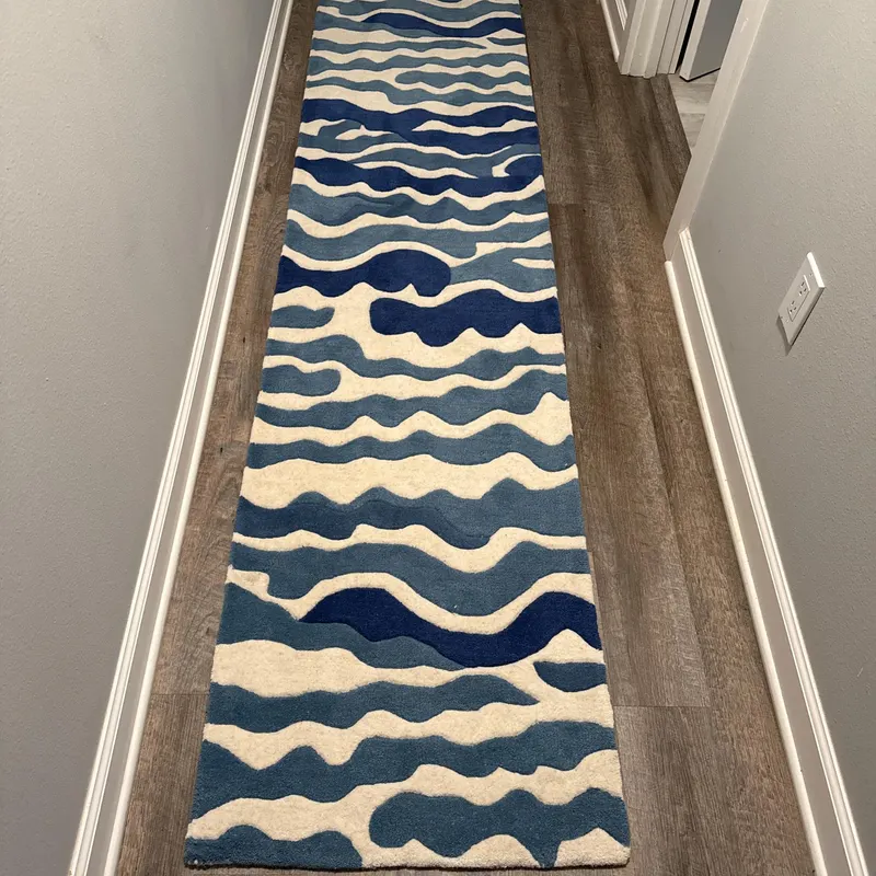 Indo Knots Seawave handmade rug in client interior